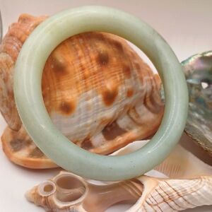 Nephrite Jade Light Green Bangle Bracelet